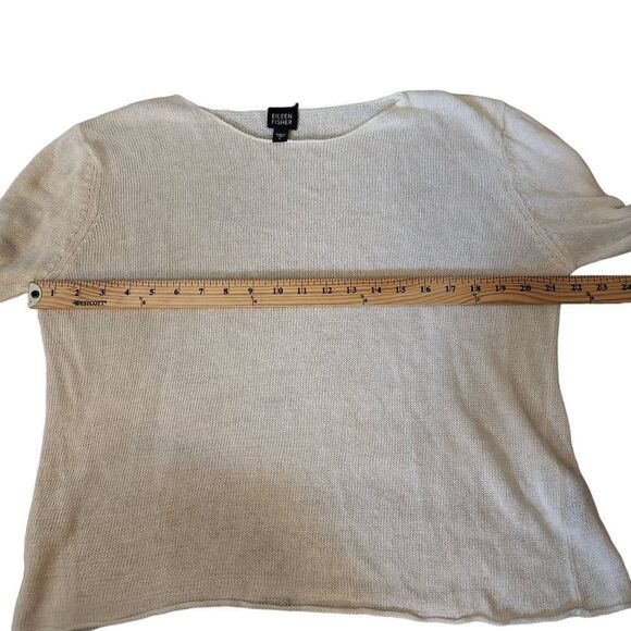 Eileen Fisher Ivory Linen Knit Sweater Scoop Large - Picture 8 of 9